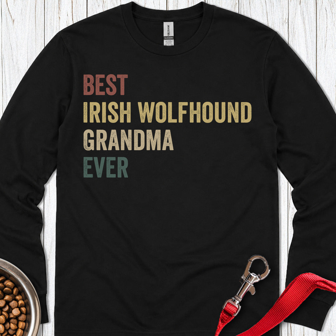 Irish Wolfhound Grandma Long Sleeve — Black