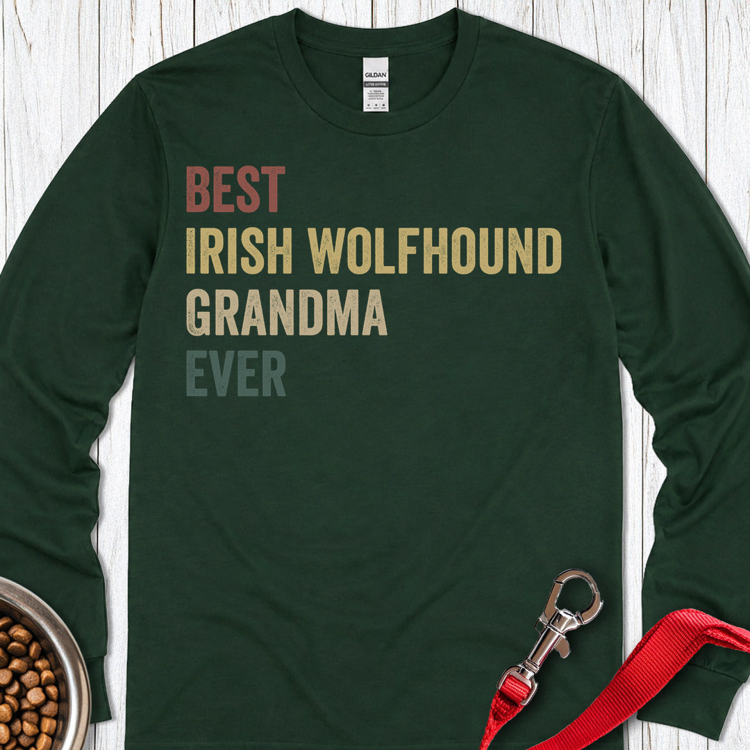 Irish Wolfhound Grandma Long Sleeve — Forest Green