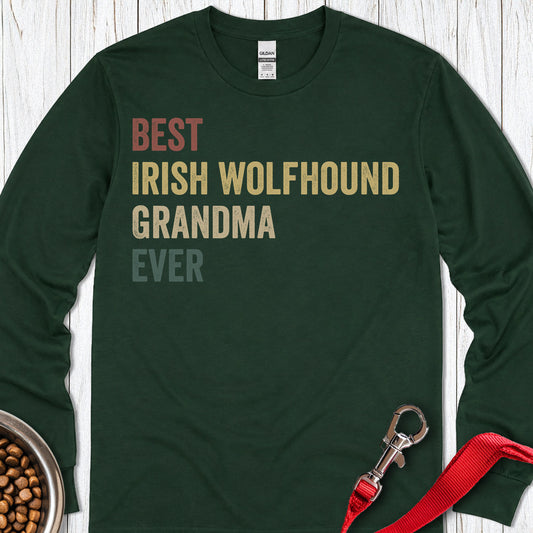 Irish Wolfhound Grandma Long Sleeve — Forest Green