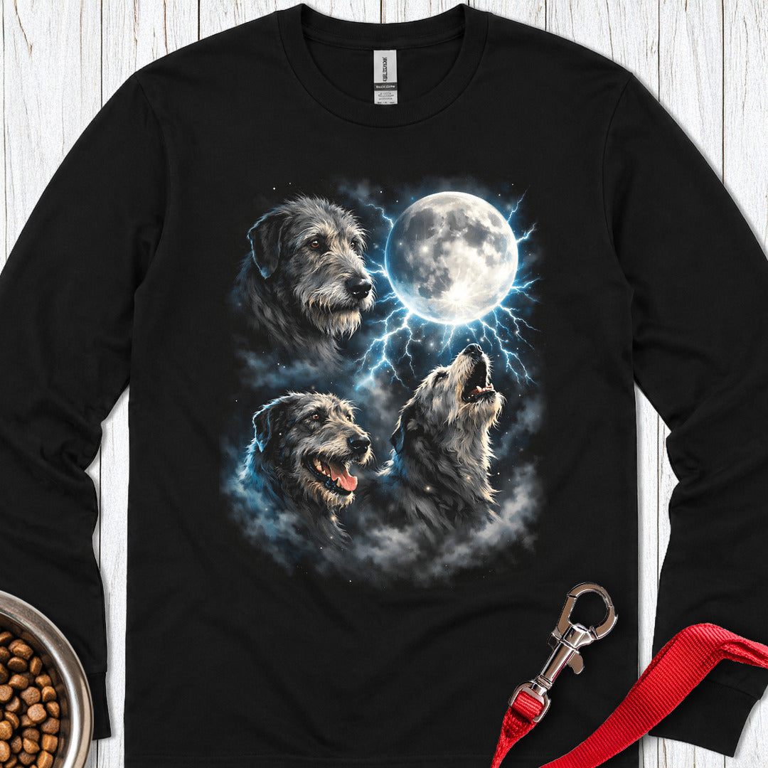 Irish Wolfhound Moon Long Sleeve — Black