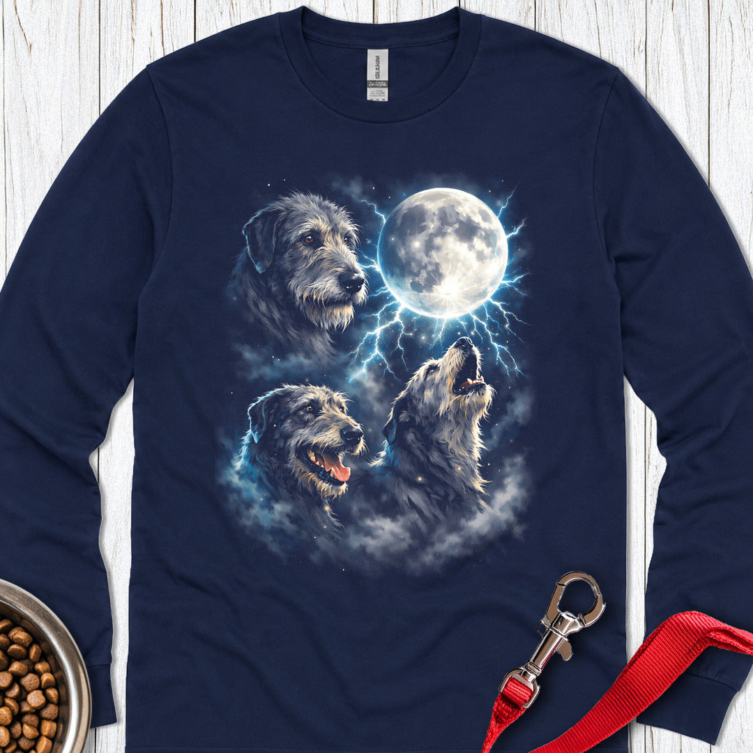 Irish Wolfhound Moon Long Sleeve — Navy