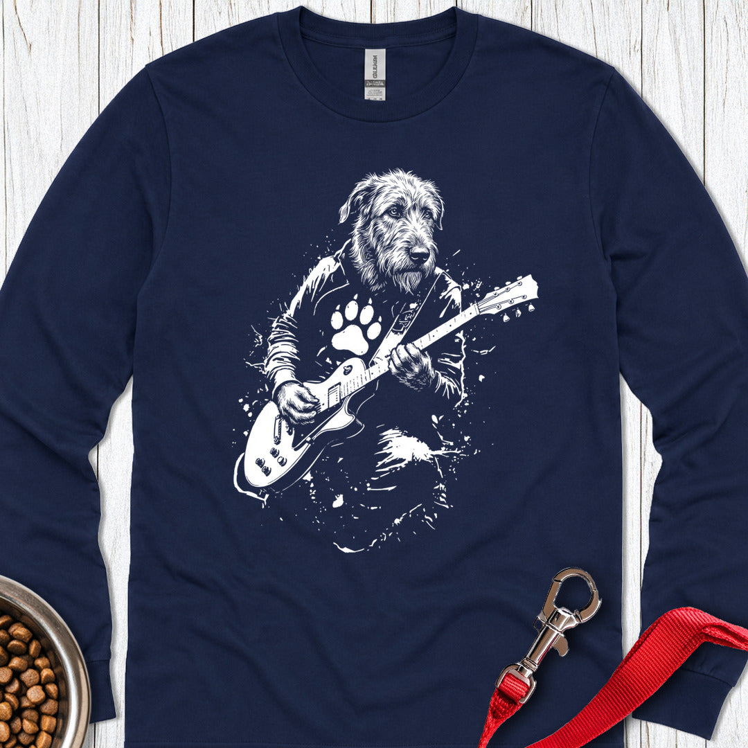 Irish Wolfhound Rocker Long Sleeve — Navy