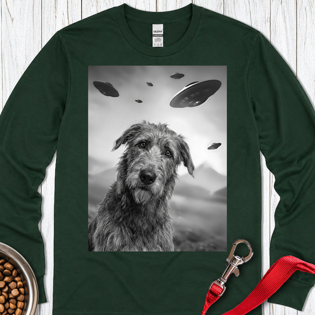 Irish Wolfhound UFO Long Sleeve — Forest Green