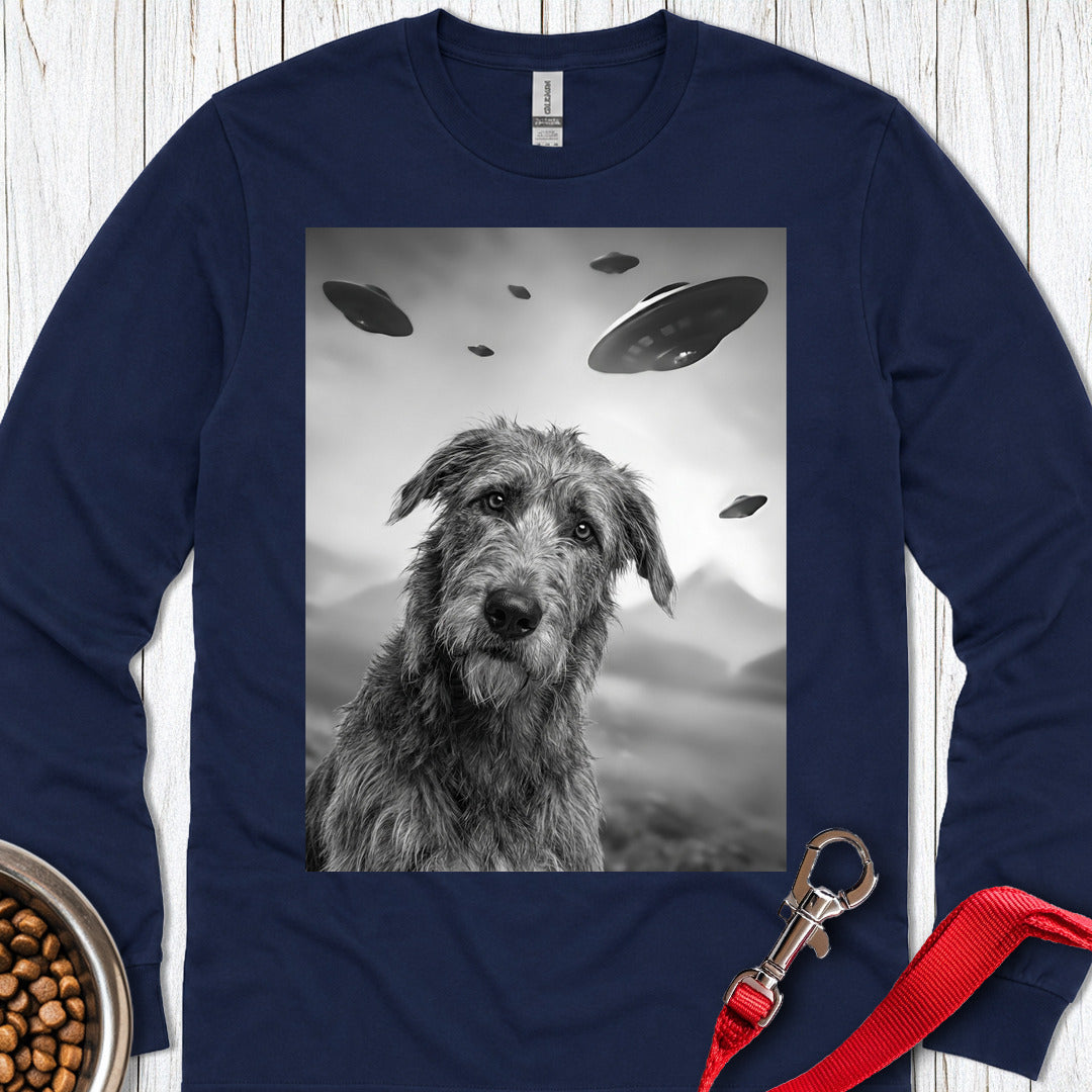 Irish Wolfhound UFO Long Sleeve — Navy