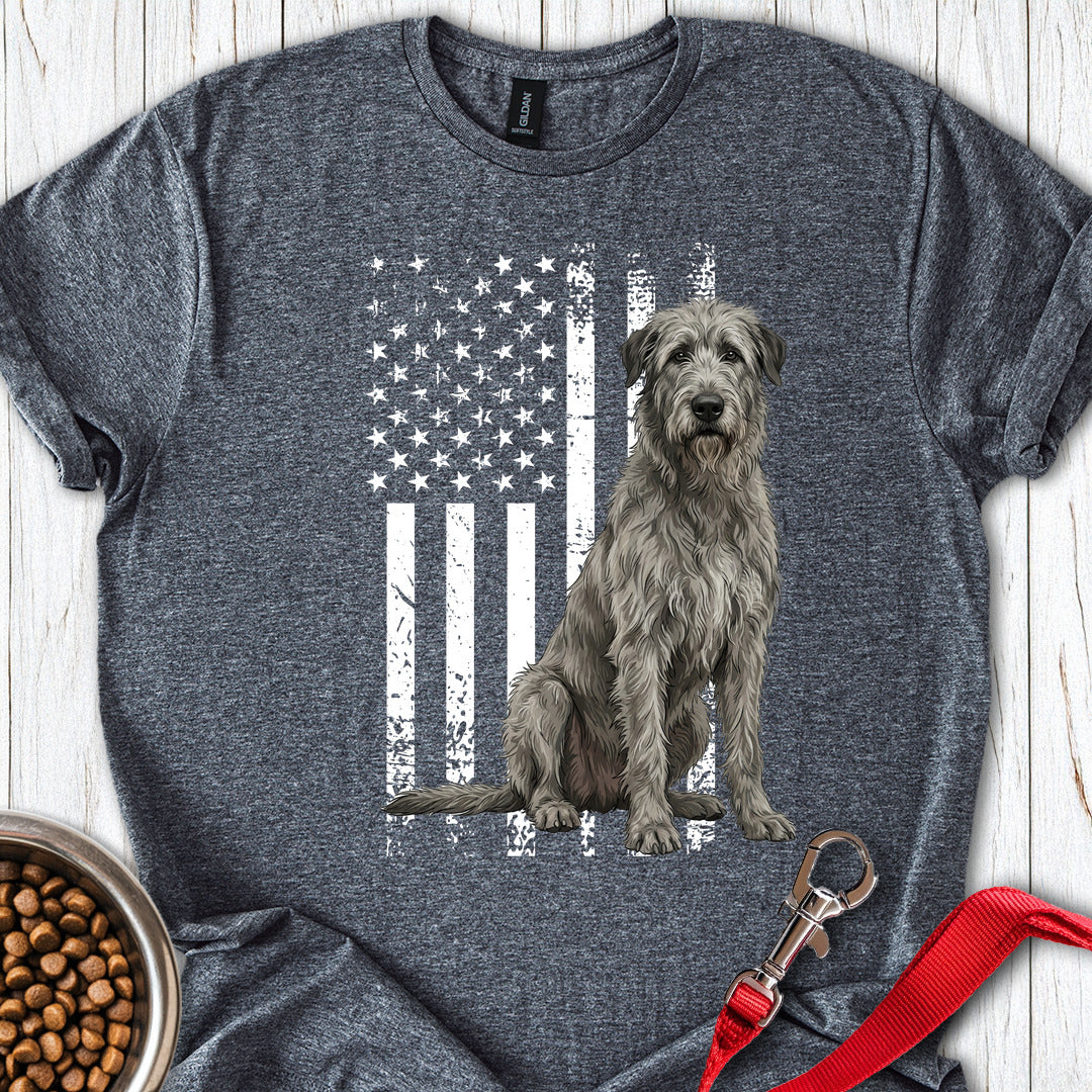 Irish Wolfhound USA Flag Dark Heather