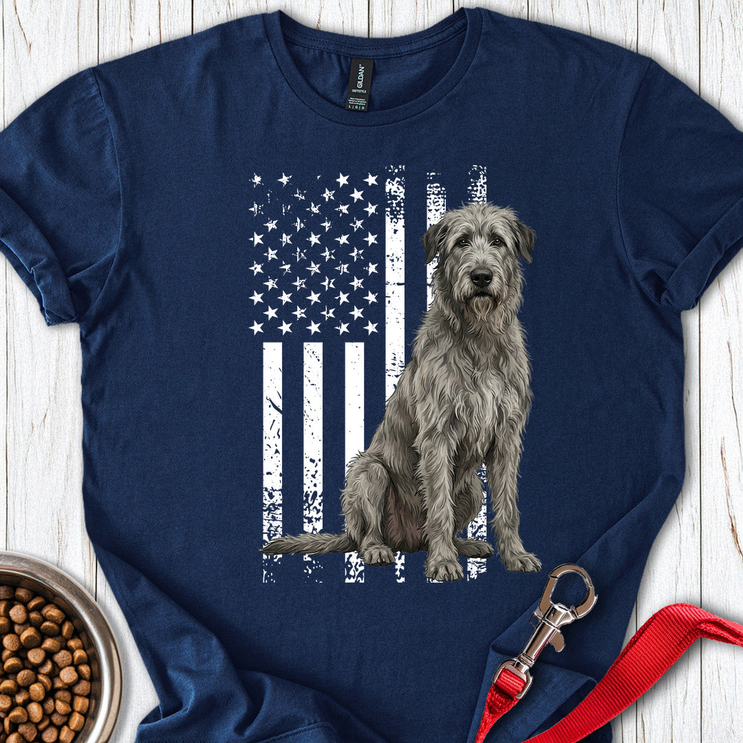 Irish Wolfhound USA Flag Navy