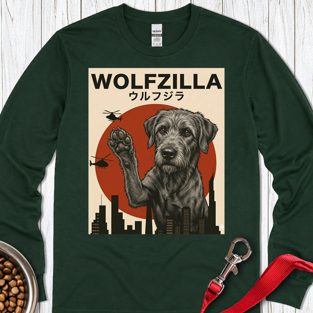 Irish Wolfzilla Long Sleeve — Forest Green