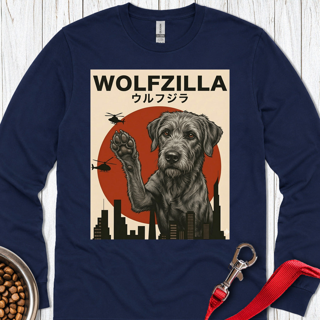 Irish Wolfzilla Long Sleeve — Navy