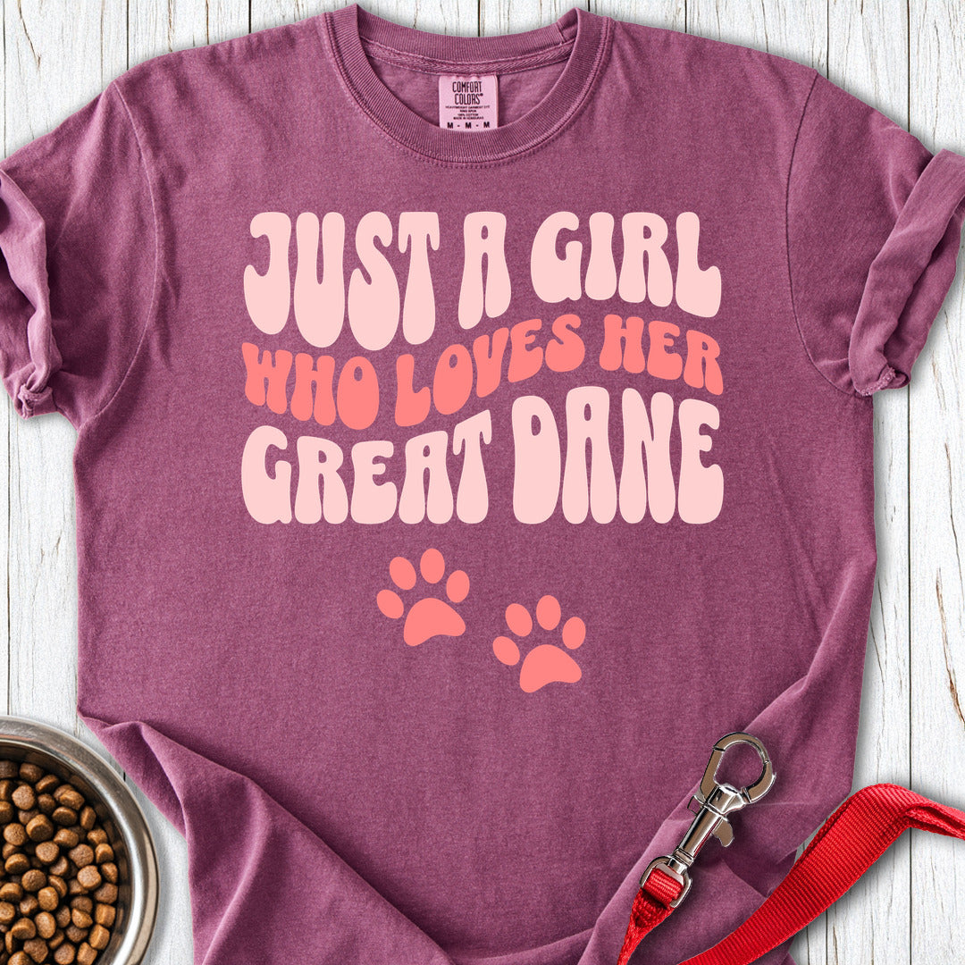 Just a Girl Who Loves Her Great Dane Premium Tee — Berry