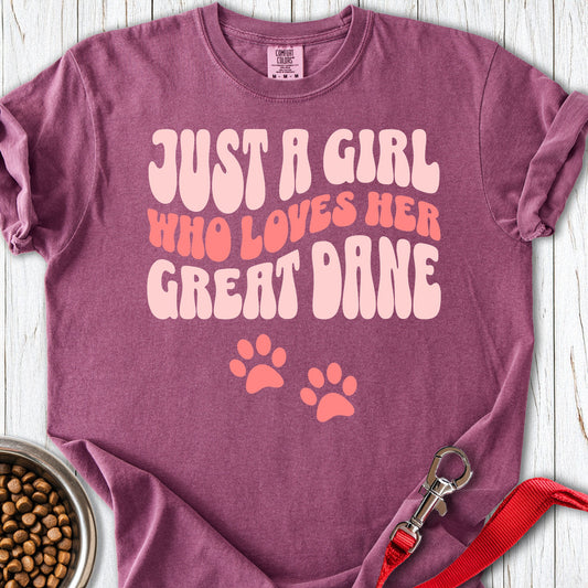 Just a Girl Who Loves Her Great Dane Premium Tee — Berry