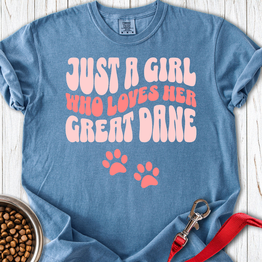 Just a Girl Who Loves Her Great Dane Premium Tee — Blue Jean
