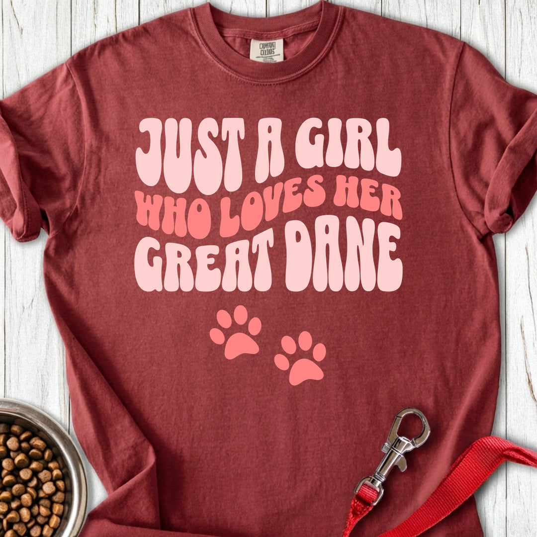 Just a Girl Who Loves Her Great Dane Premium Tee — Brick