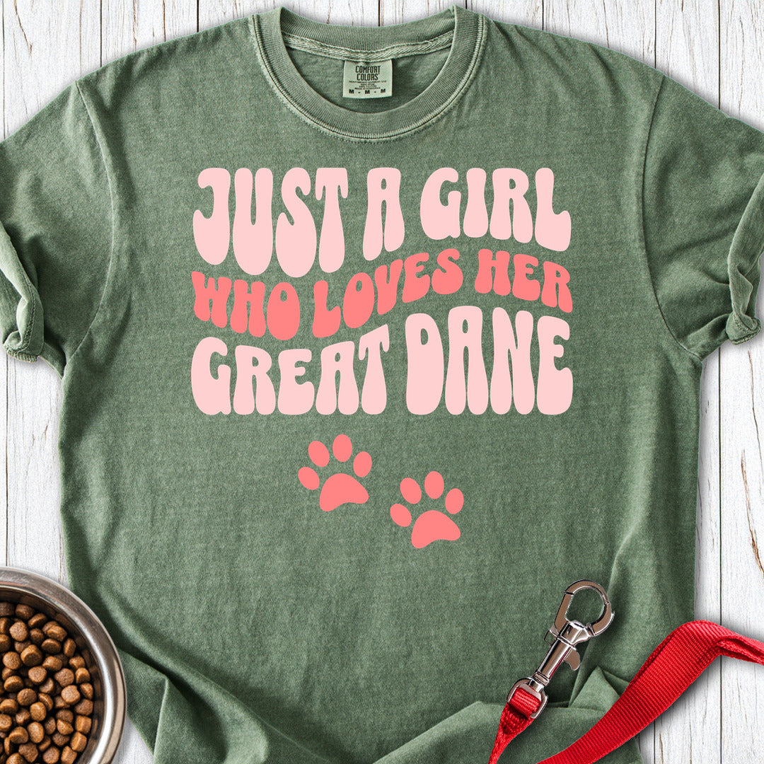 Just a Girl Who Loves Her Great Dane Premium Tee — Moss