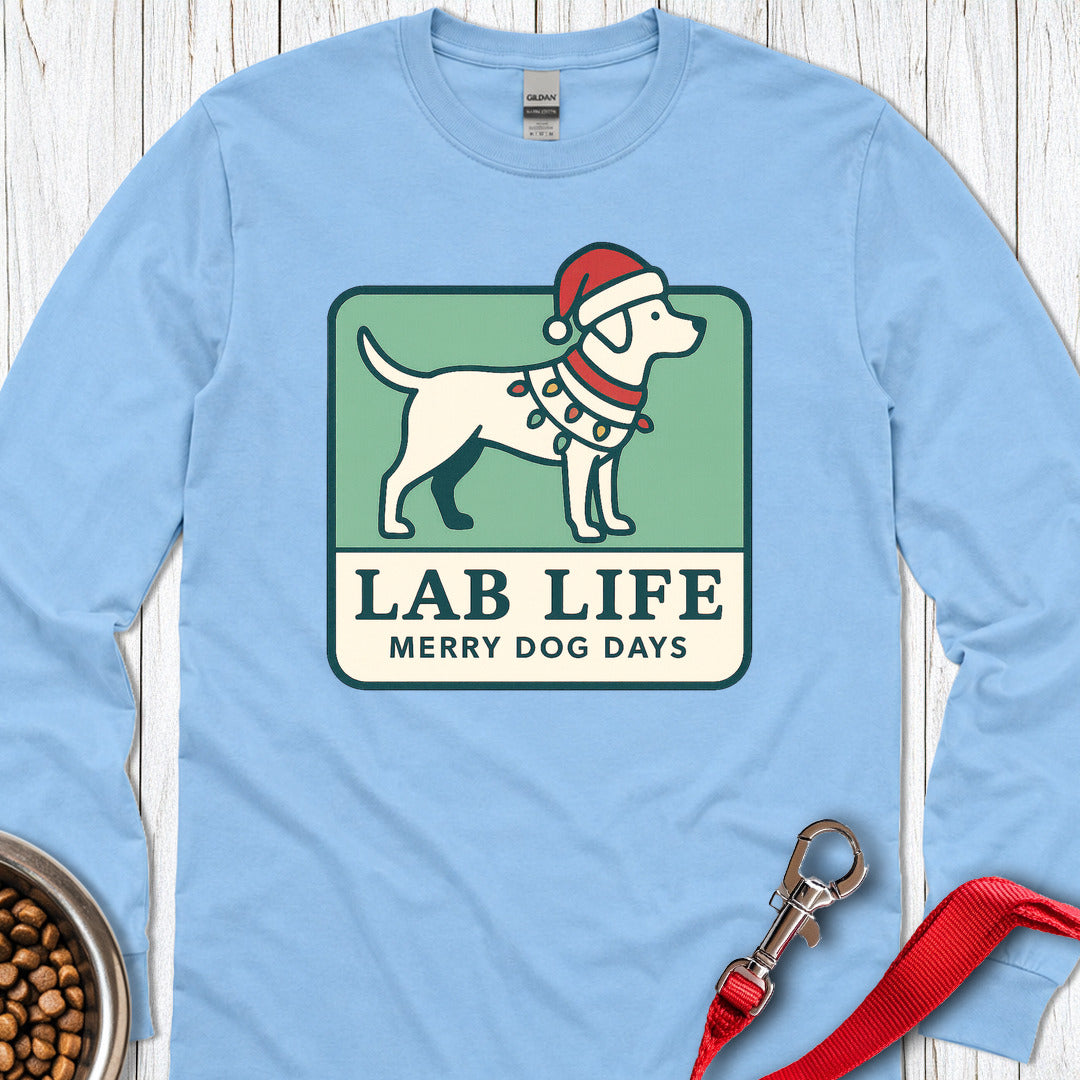 Lab Life Merry Dog Days Long Sleeve — Carolina Blue