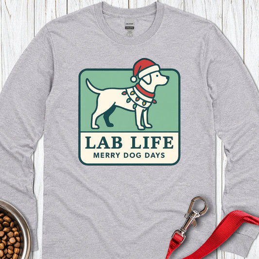 Lab Life Merry Dog Days Long Sleeve Sport Grey