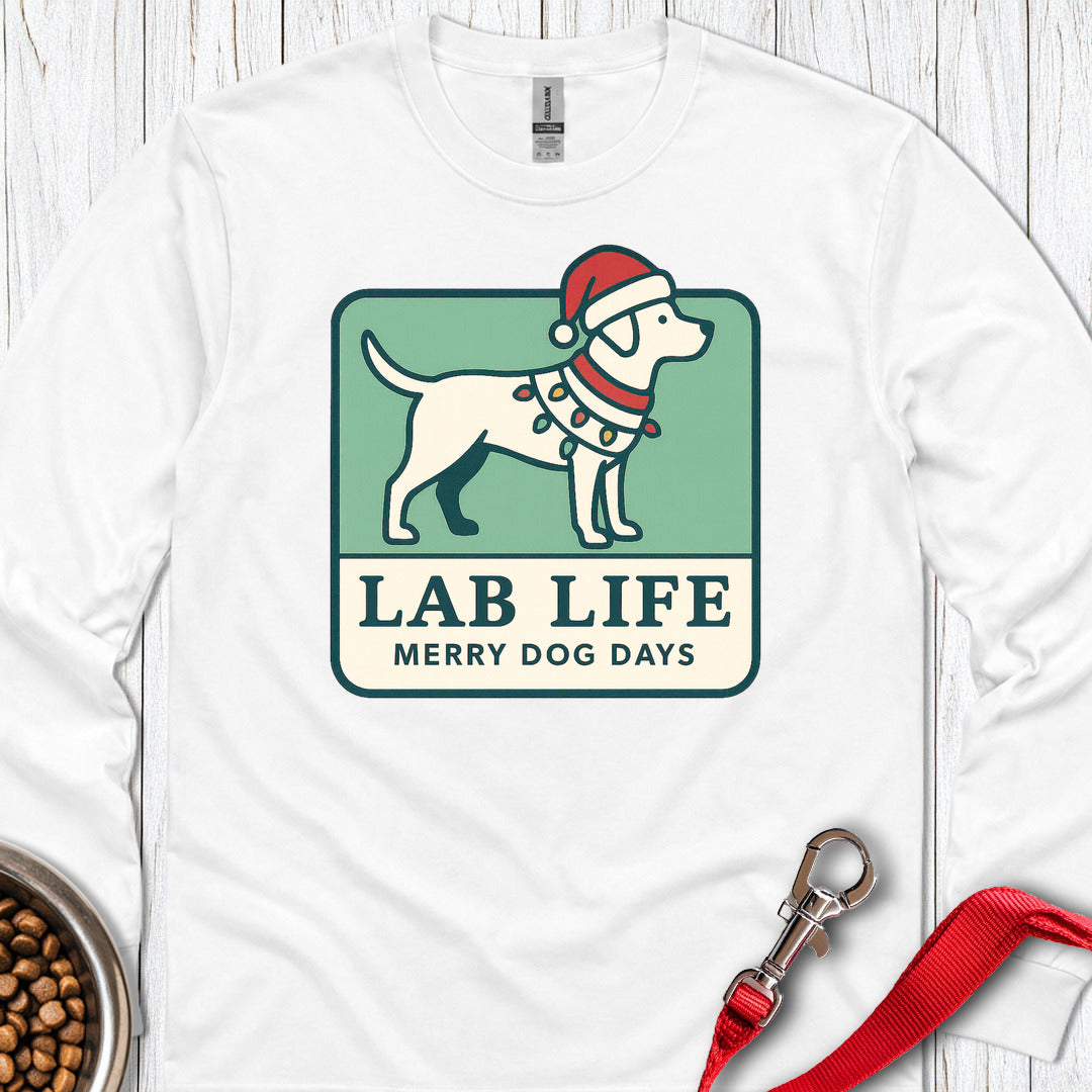 Lab Life Merry Dog Days Long Sleeve — White