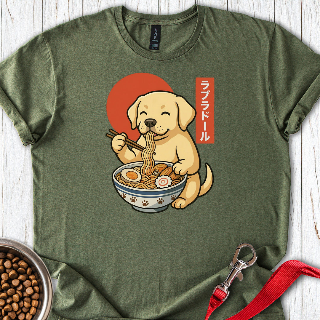 Lab Puppy Eating Ramen Military Green