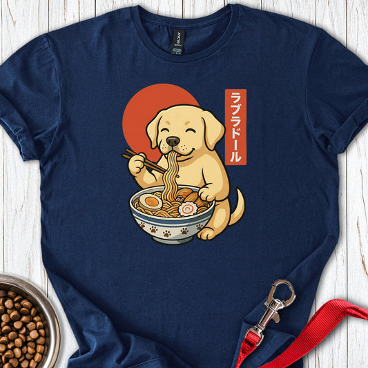 Lab Puppy Eating Ramen Navy