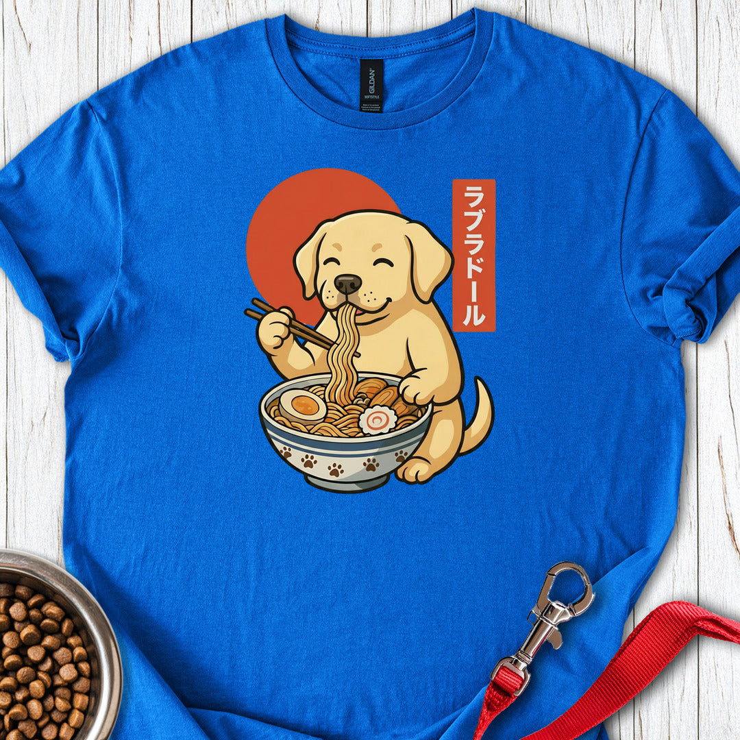 Lab Puppy Eating Ramen Royal