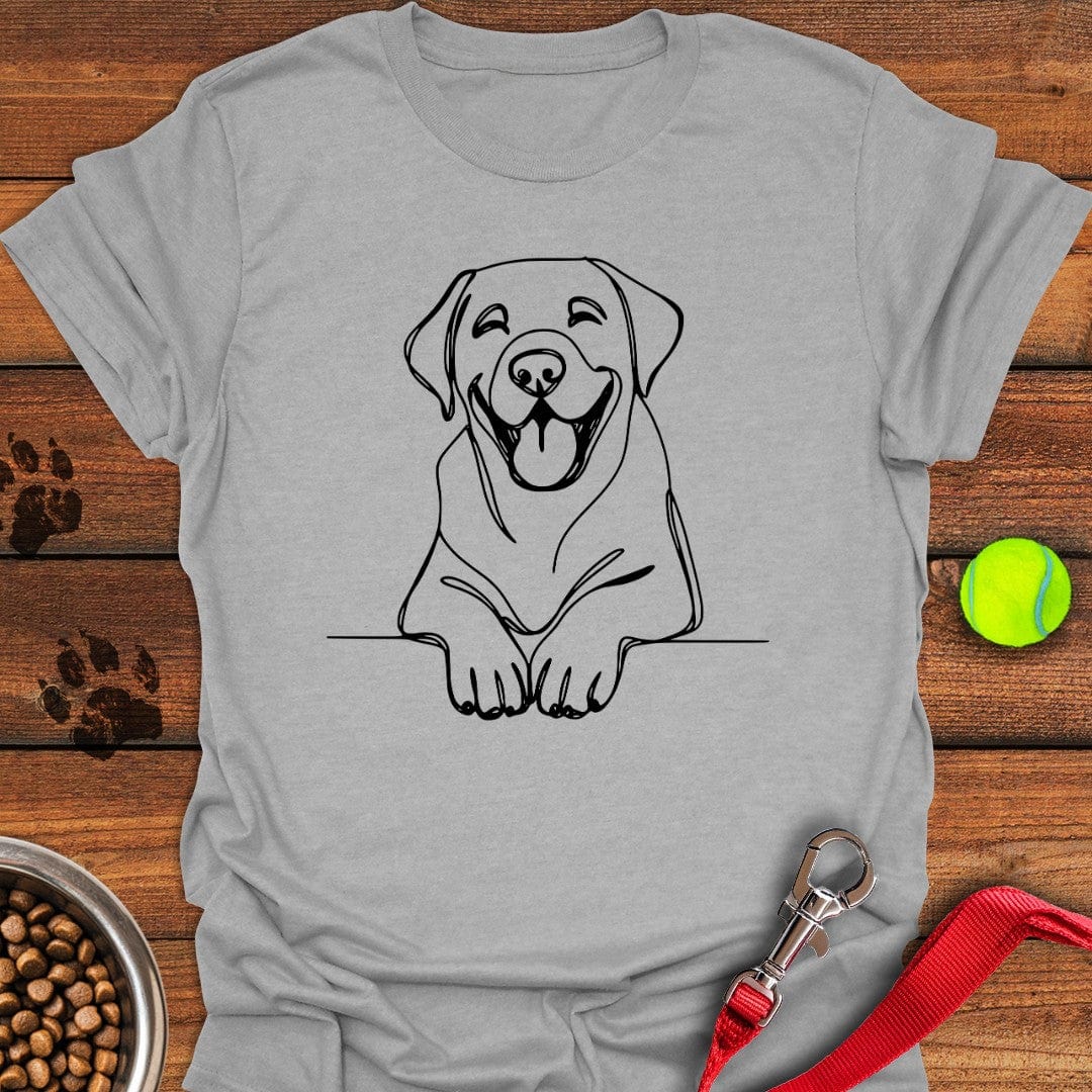 Happy Labrador Line Art T-Shirt Sport Grey
