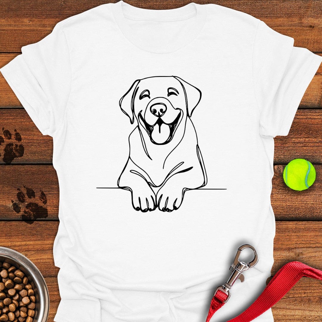 Happy Labrador Line Art T-Shirt White