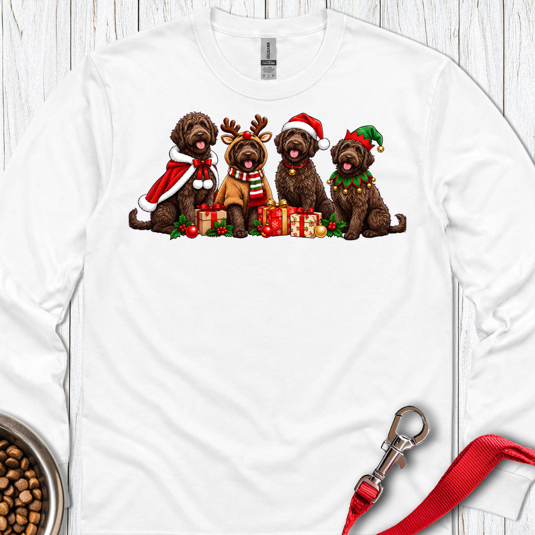 Labradoodle Christmas Group Long Sleeve — White