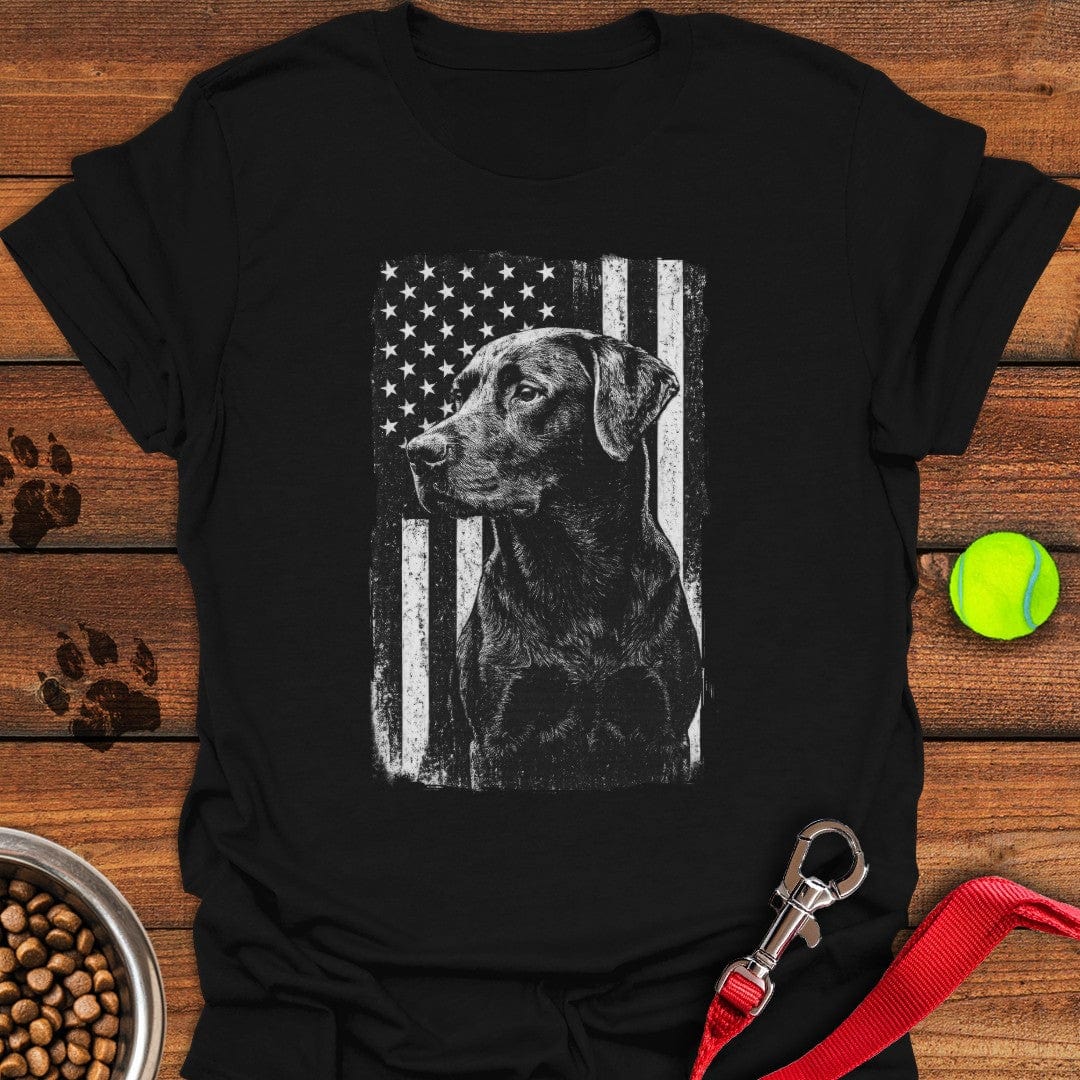 Labrador USA Flag T-Shirt Black