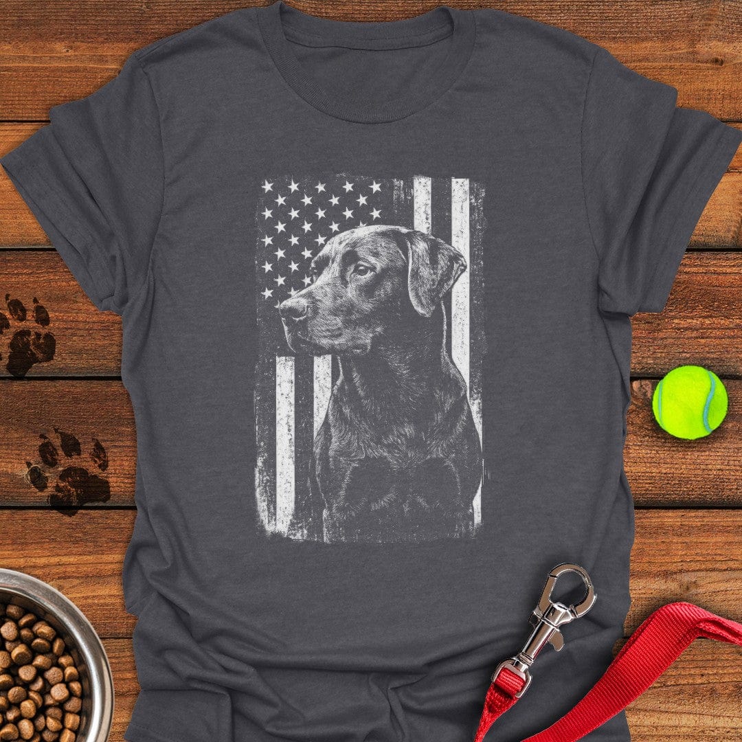 Labrador USA Flag T-Shirt Dark Heather