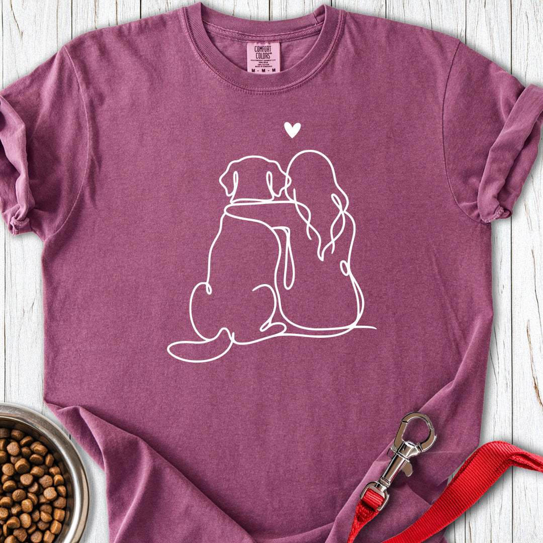 Labrador and Girl Love Dark Edition Premium Tee — Berry