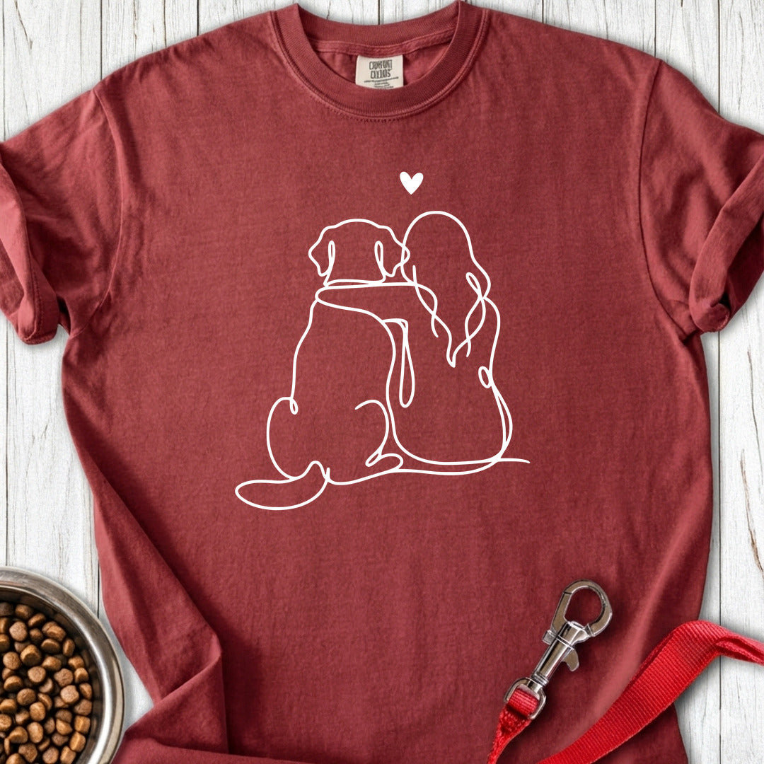 Labrador and Girl Love Dark Edition Premium Tee — Brick