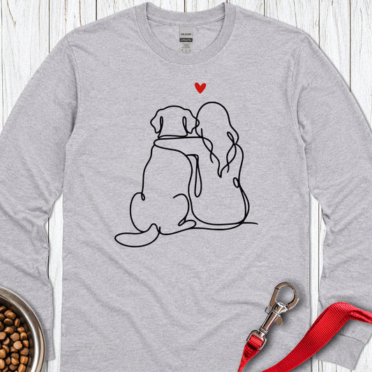 Labrador and Girl Love Long Sleeve — Sport Grey
