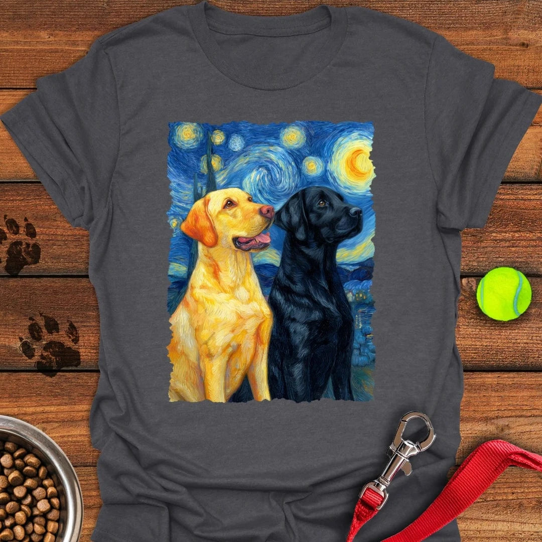 Yellow & Black Lab Van Gogh T-Shirt Dark Heather