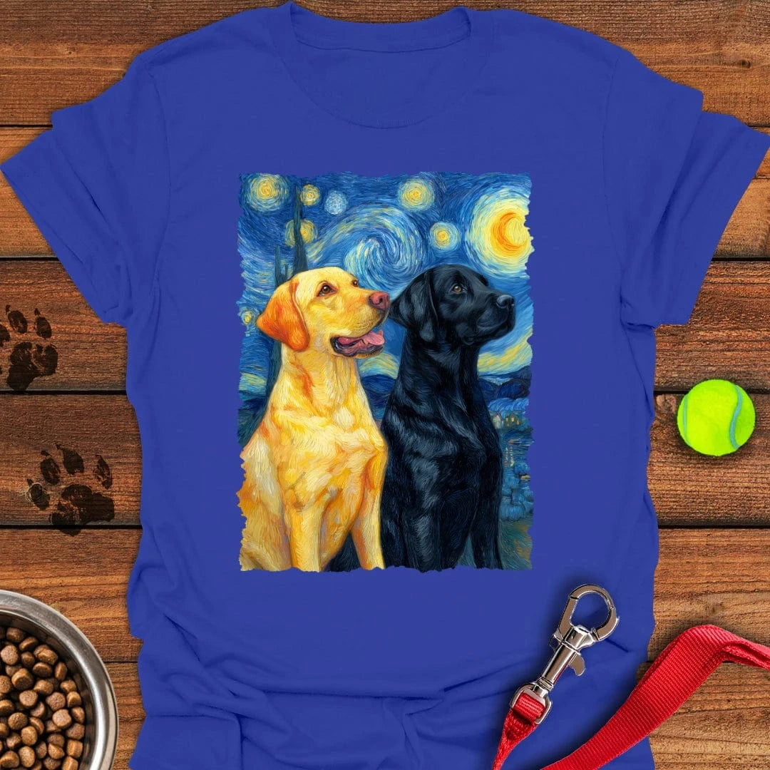 Yellow & Black Lab Van Gogh T-Shirt Royal