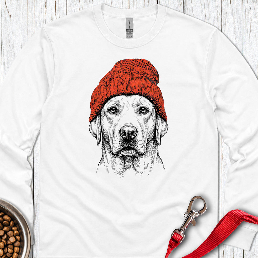 Labrador Beanie Long Sleeve — White