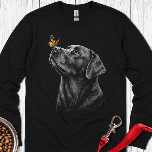 Labrador Butterfly Long Sleeve — Black