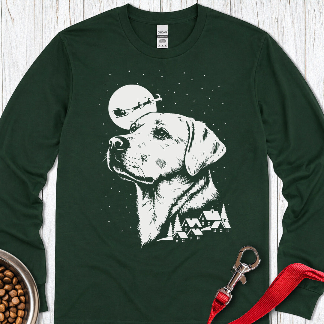 Labrador Christmas Eve Long Sleeve Forest Green