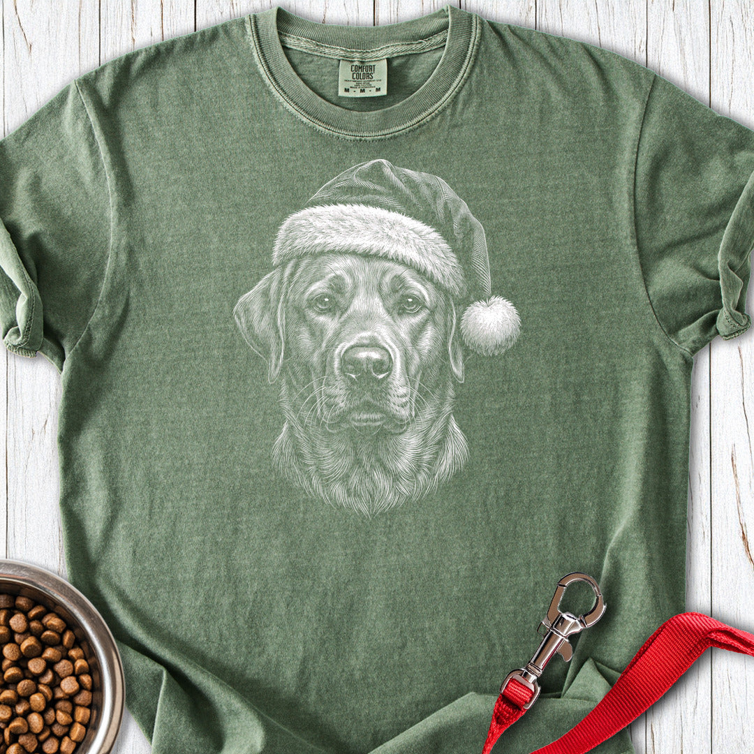 Labrador Christmas Santa Hat Premium Tee Moss