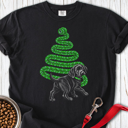 Labrador Christmas Tree Premium Tee Black