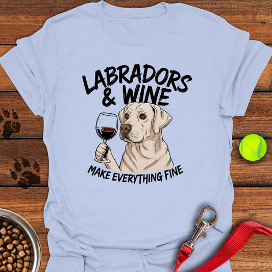 Labradors & Wine T-Shirt Light Blue