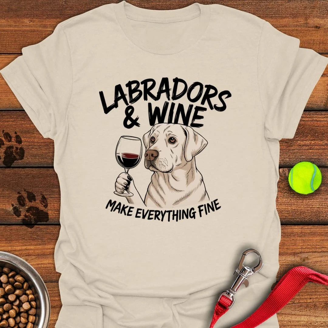Labradors & Wine T-Shirt Natural