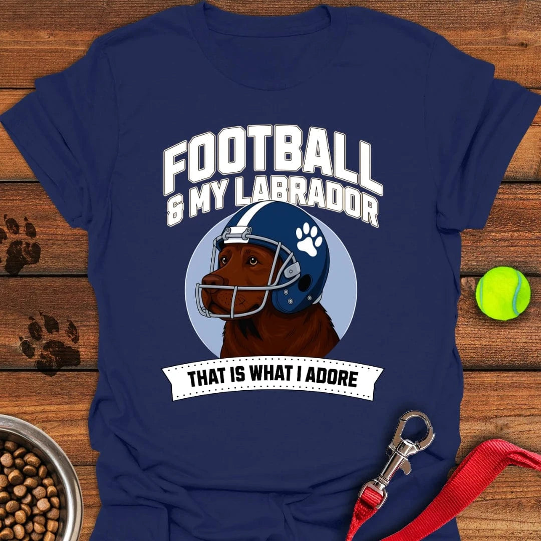 Football Chocolate Labrador T-Shirt Navy