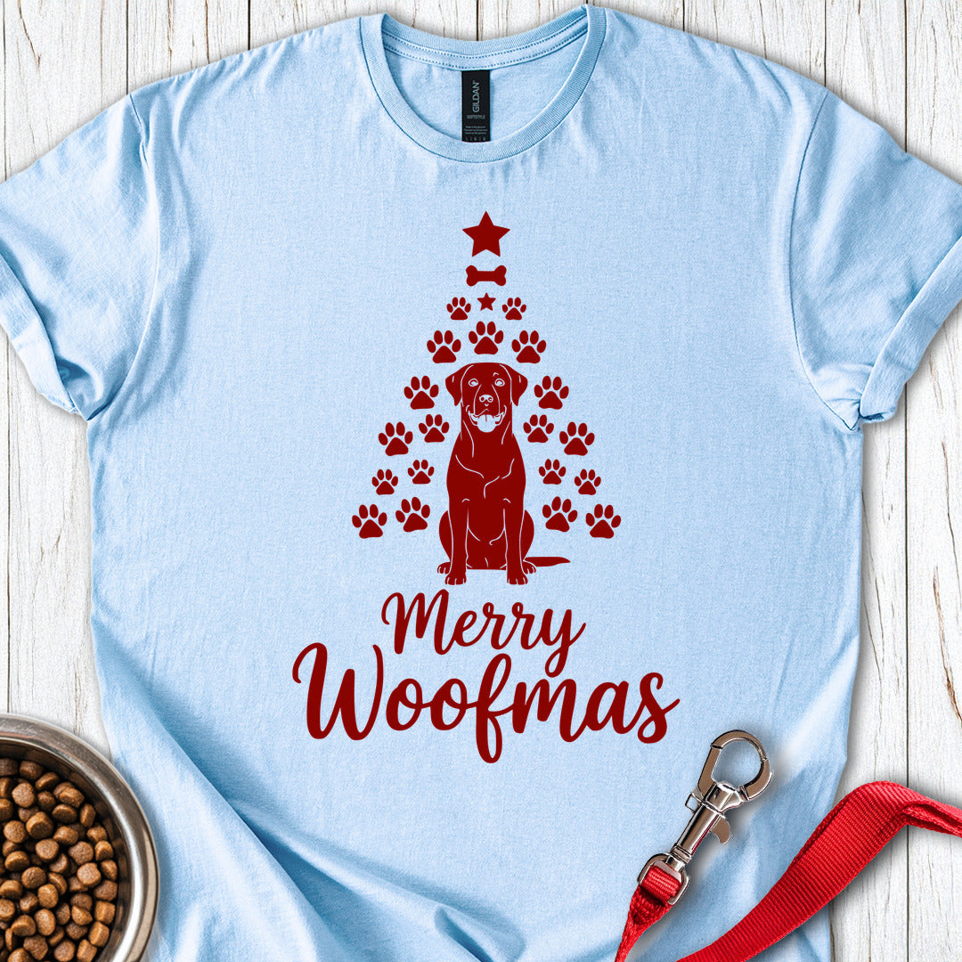 Labrador Merry Woofmas Christmas Light Blue