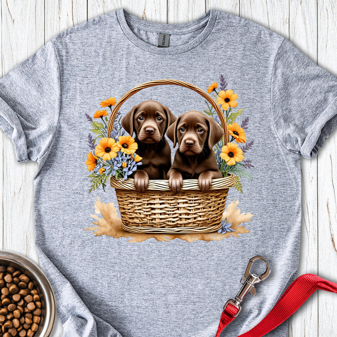 Labrador Puppies in Basket Sport Grey