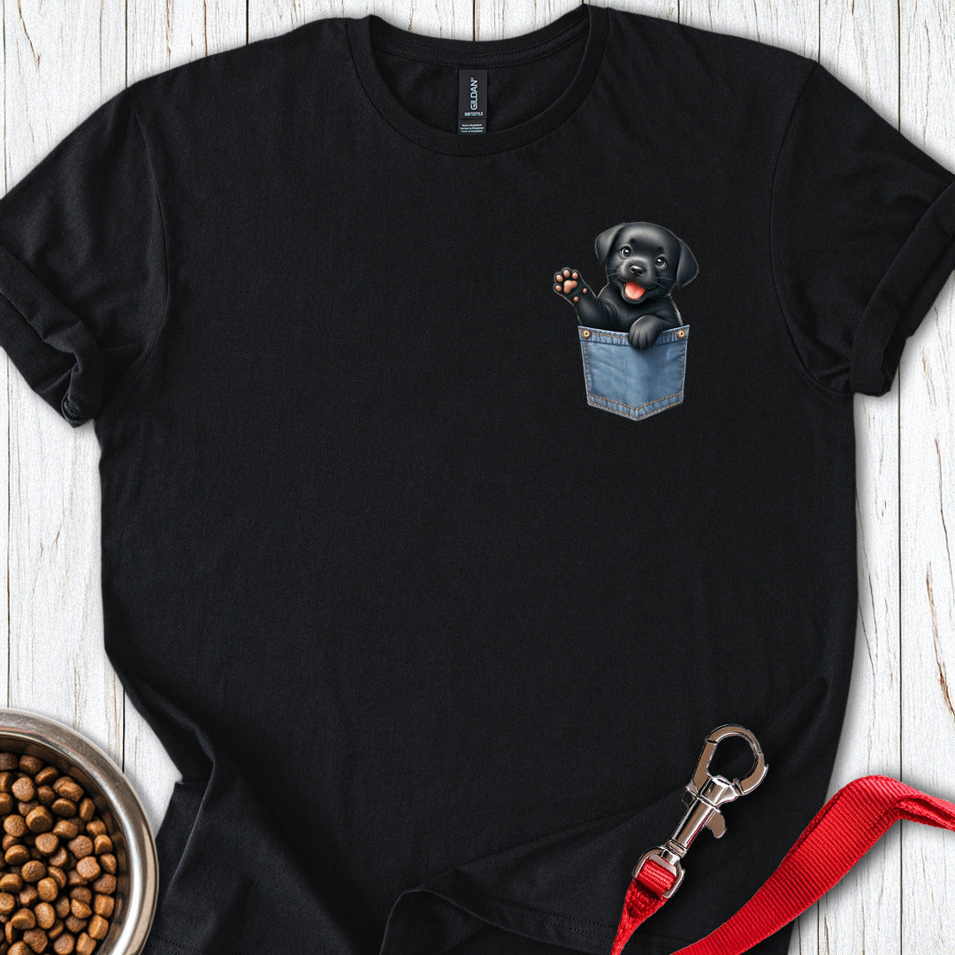Labrador Puppy in Fake Pocket Black