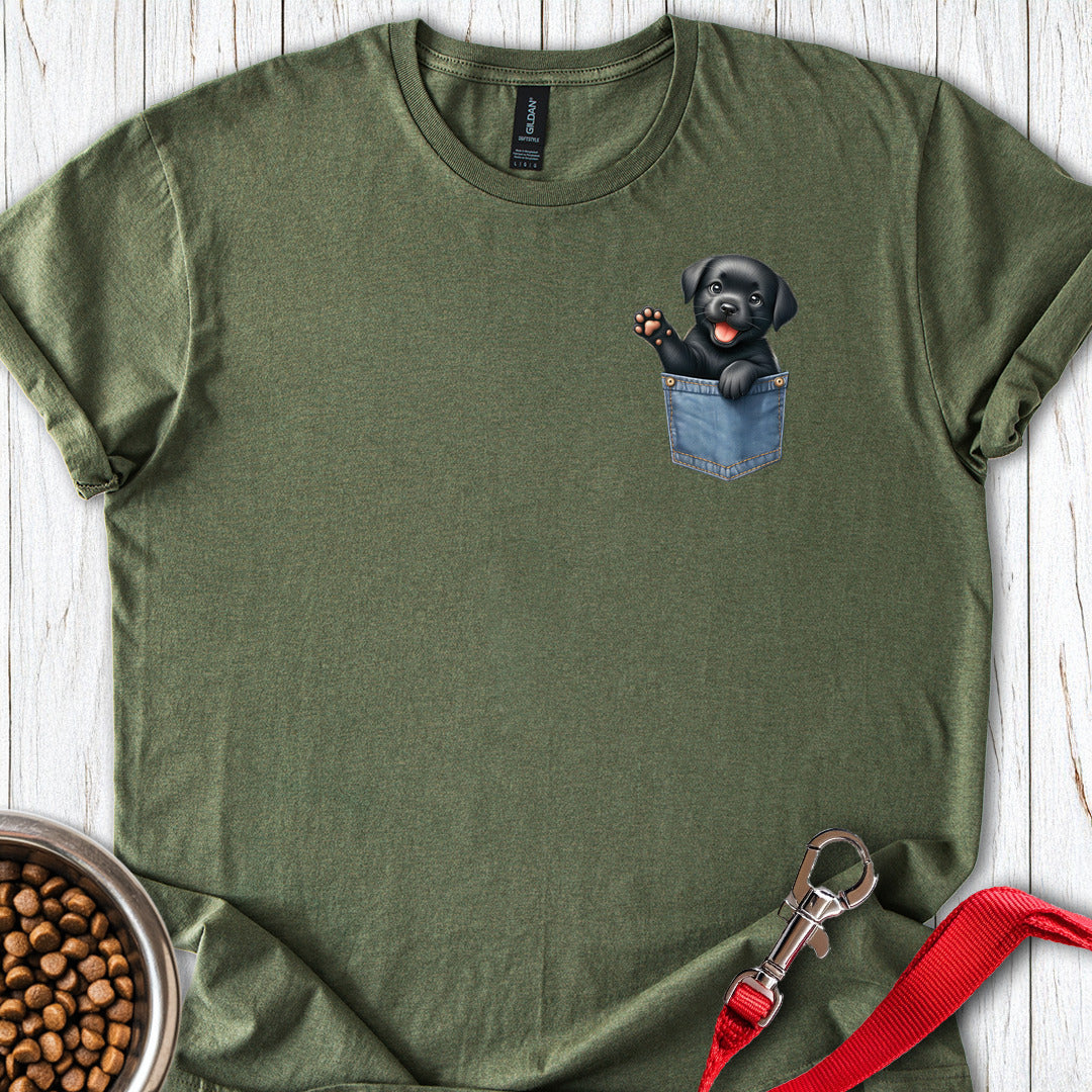 Labrador Puppy in Fake Pocket Military Green