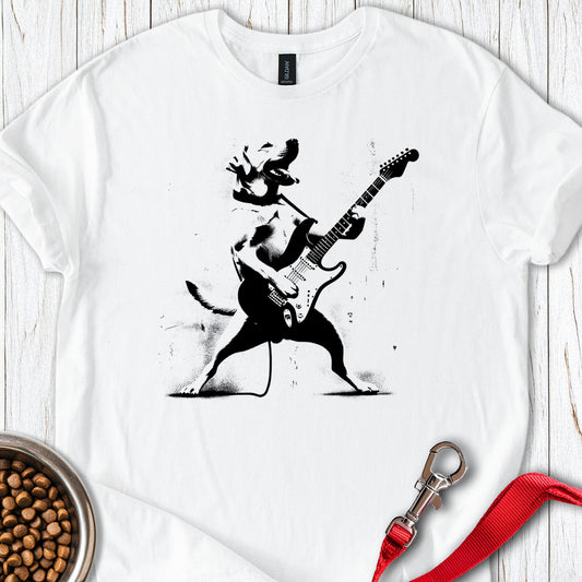 Labrador Rocking the Guitar White