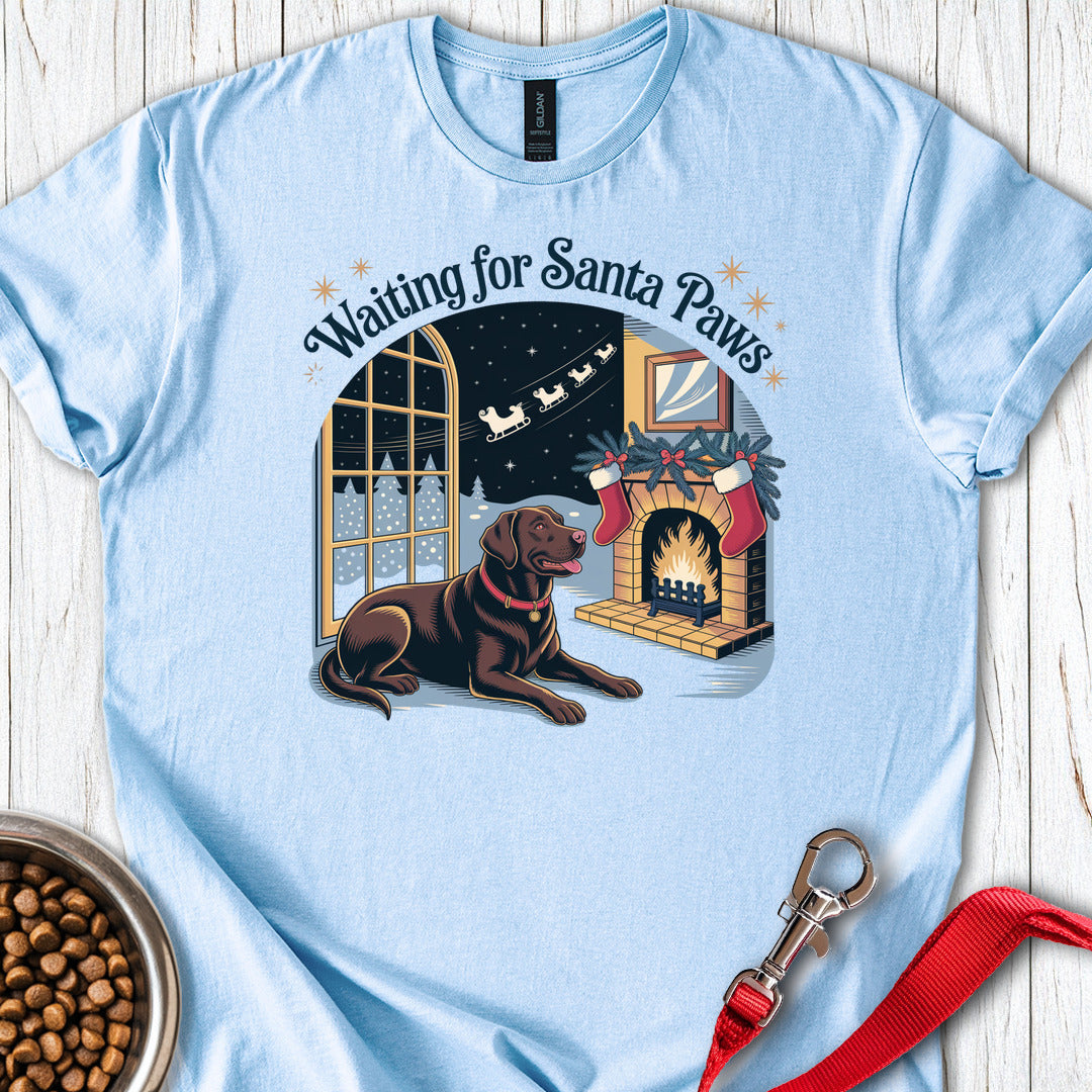 Labrador Santa Paws Christmas Light Blue