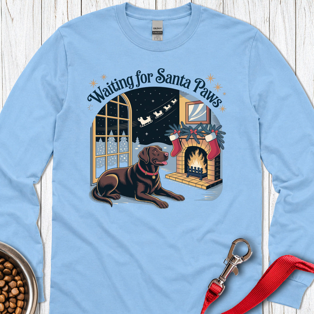 Labrador Santa Paws Christmas Long Sleeve — Carolina Blue