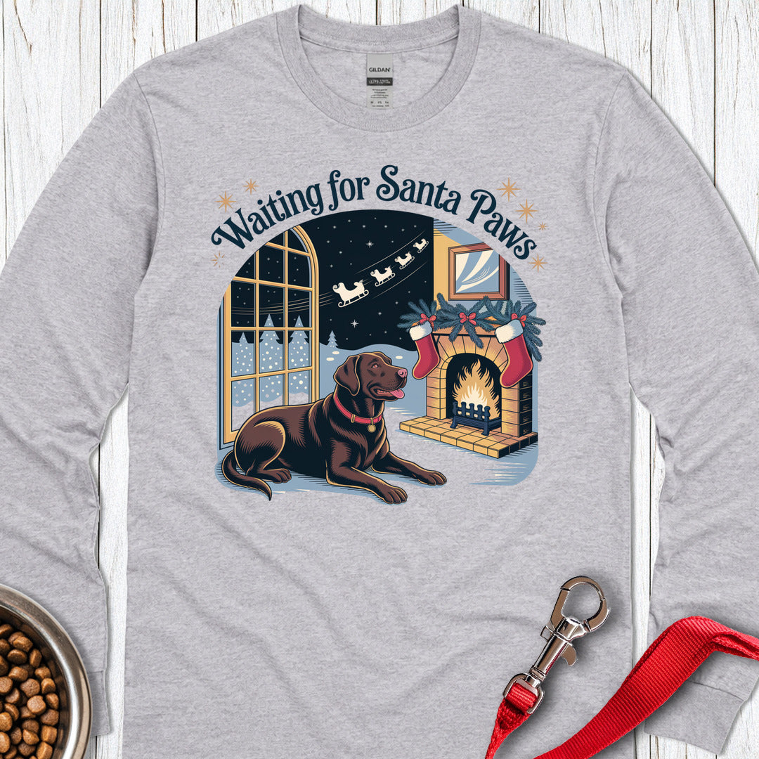 Labrador Santa Paws Christmas Long Sleeve — Sport Grey