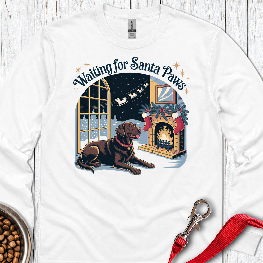 Labrador Santa Paws Christmas Long Sleeve — White